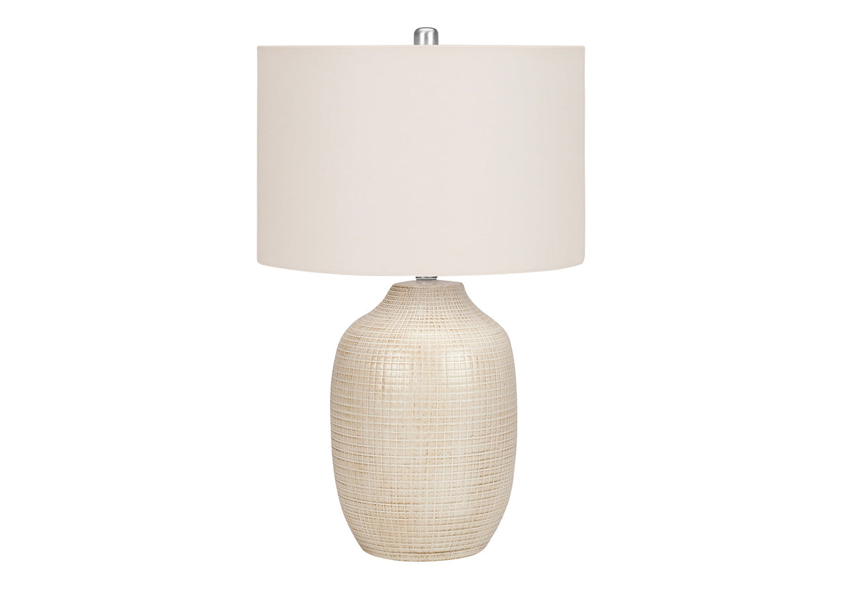 Lighting, 26'h, Table Lamp, Cream Ceramic, Ivory / Cream Shade, Contemporary