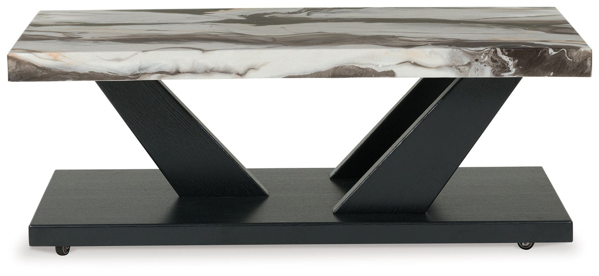 Cendill - Occasional Table Set (Set of 3) - Dark Brown / White / Black
