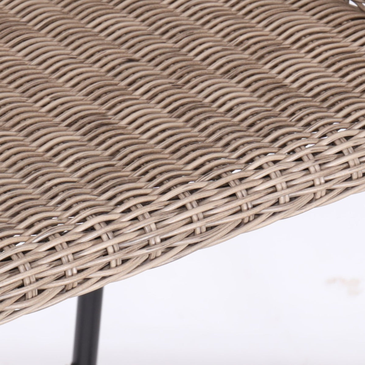 Light Brown Outdoor Metal Wicker Barstool Set of 2 with Iron Frames
