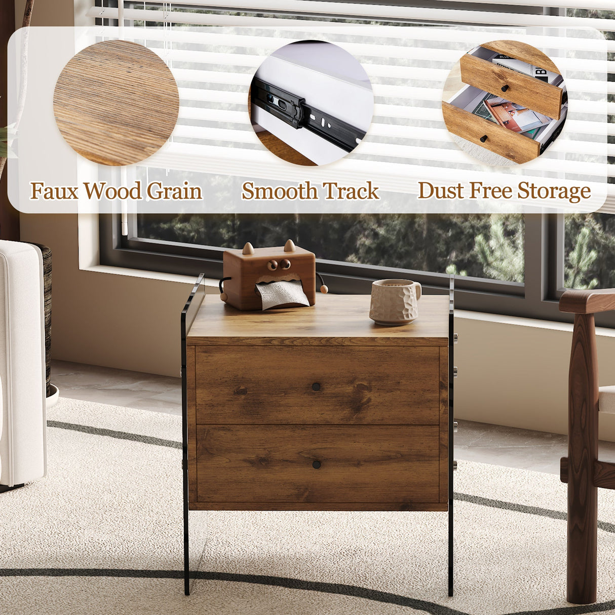 Double-Drawer Bedside Table