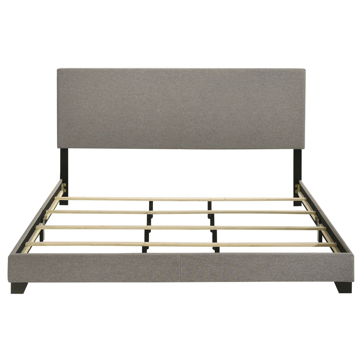 Dorian Fabric Upholstered Eastern King Panel Bed Taupe