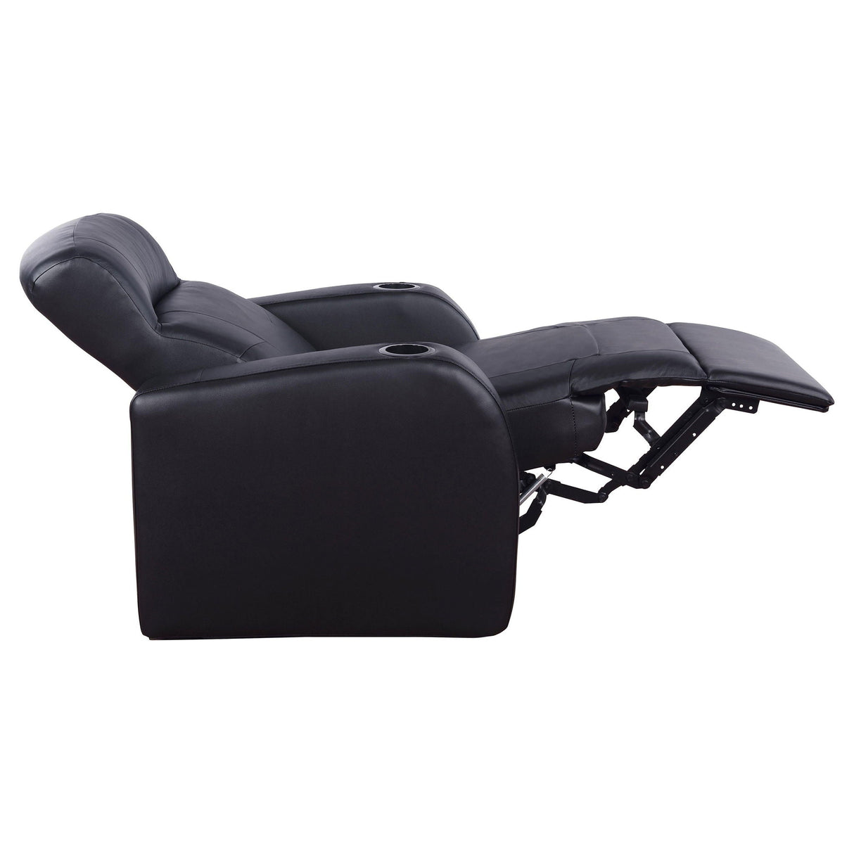 Upholstered Recliner With Cup Holder Comfort Lounge Chair - Black
