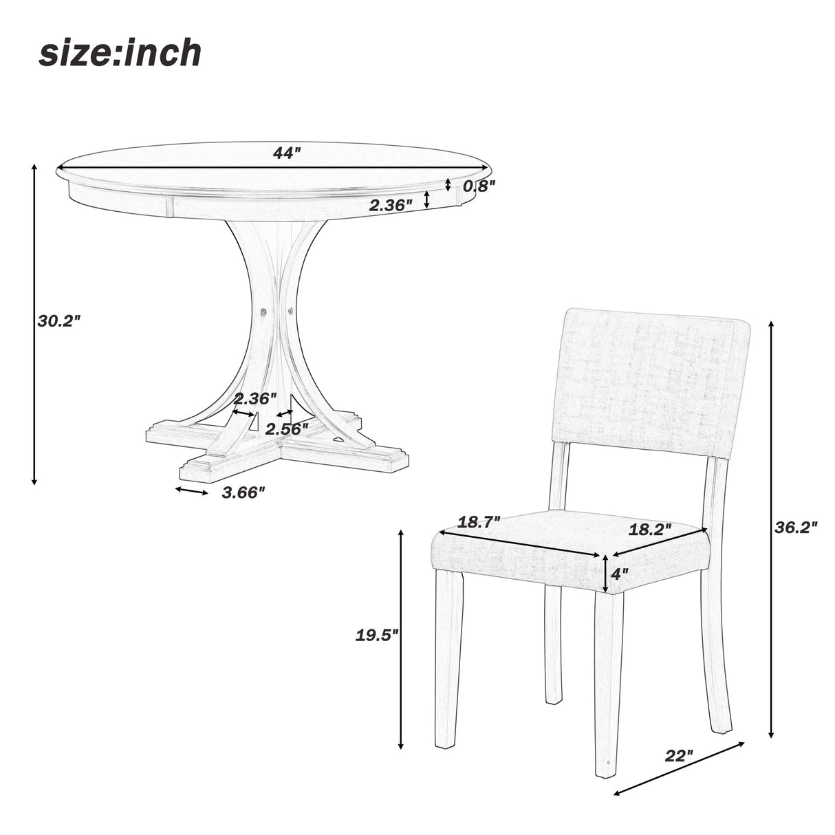 Isla Graceful Pedestal Dining Set for Four