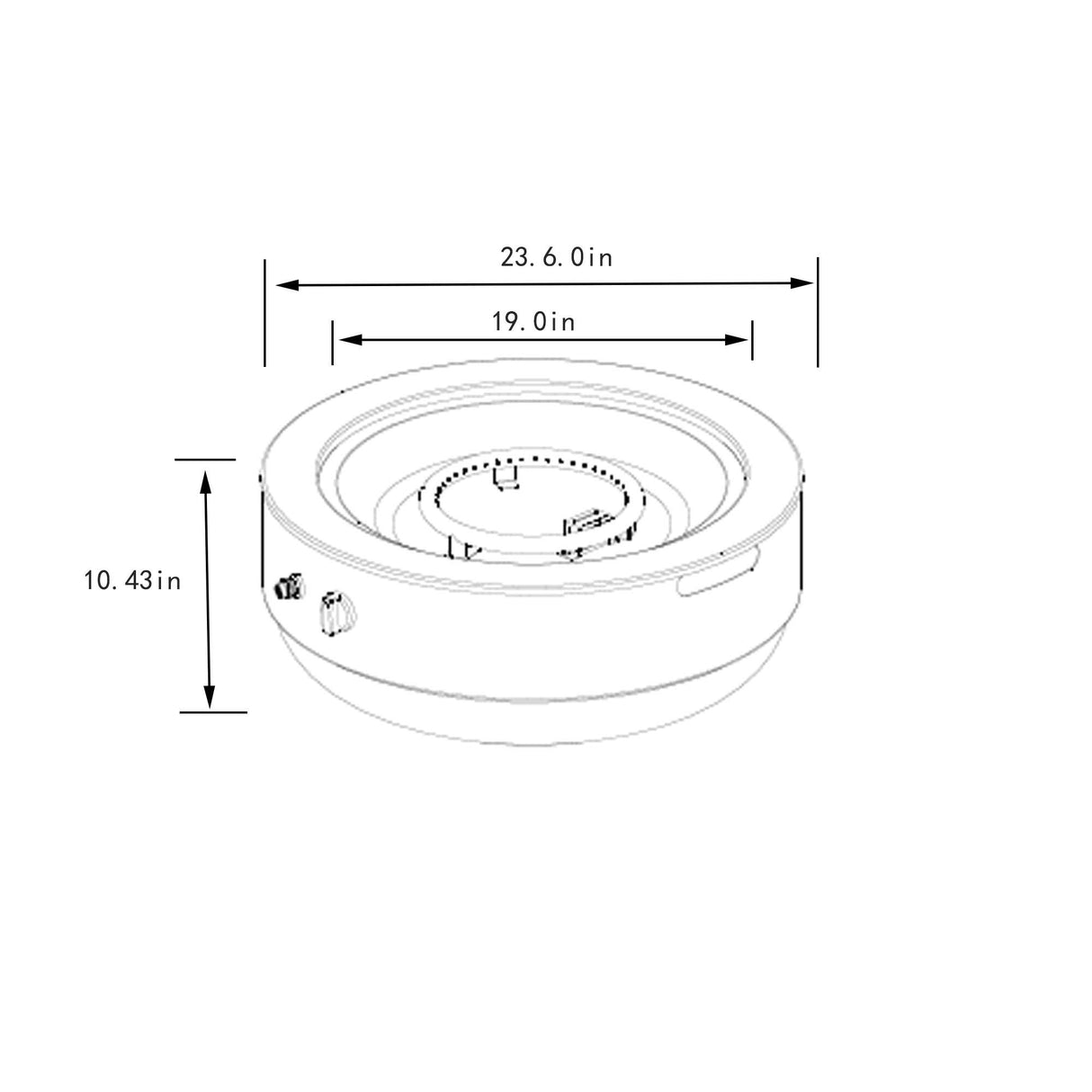 24' Propane Gas Fire Pit Bowl 50000 BTU - Steel Grey Outdoor Fire Pit