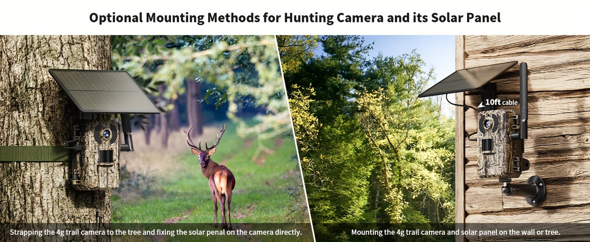 4K Hunting Trail Camera with 4G Live View, Solar Powered & Auto Night Vision