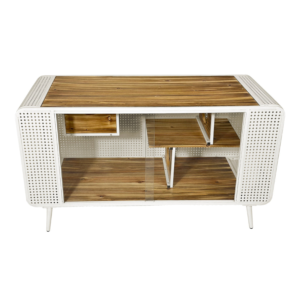 55.12' Spacious Cat House with Tempered Glass (White)