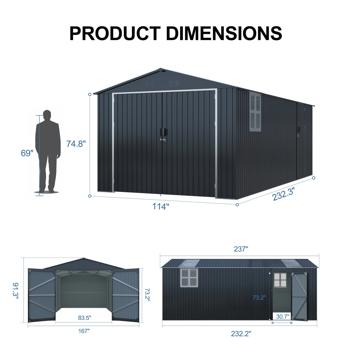 Outdoor Storage Shed 20x10 FT