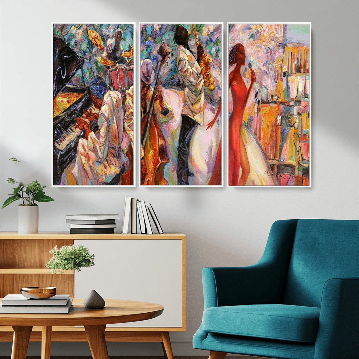 Abstract Afro American Jazz Canvas Wall Art | Music-Inspired