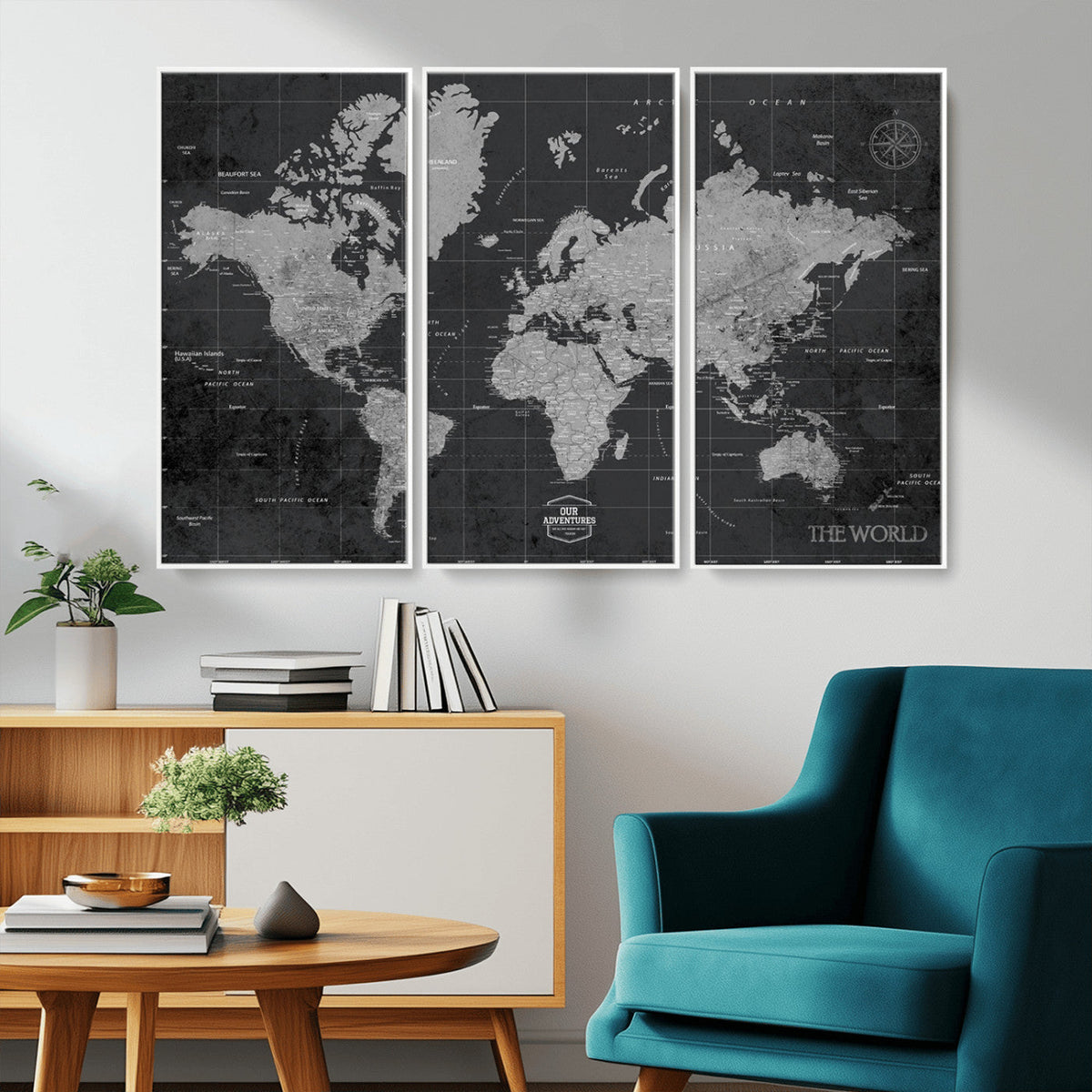 World Map Canvas Print – Detailed Map of the World Wall Art