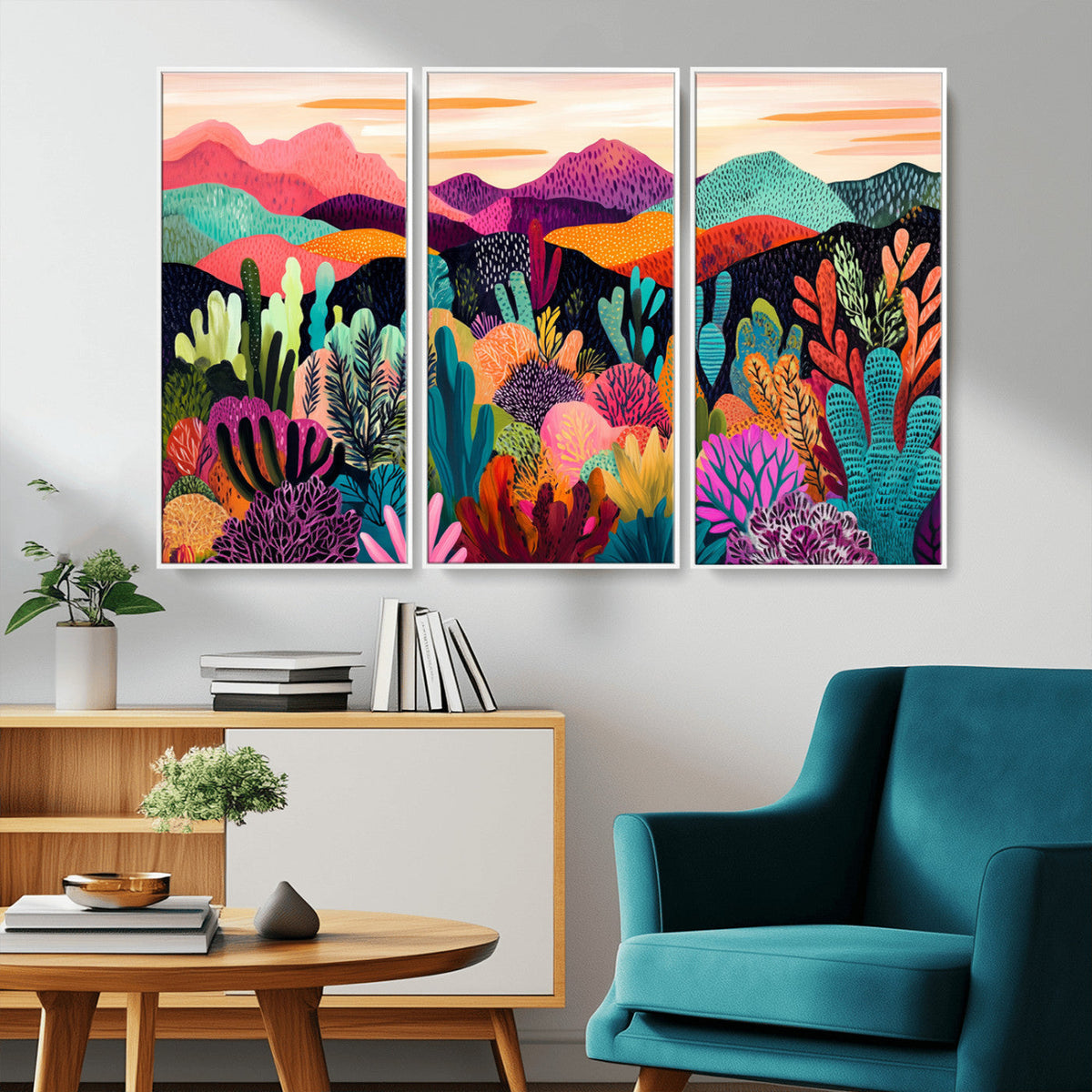 Abstract Kusama Print - Landscape Canvas Wall Art Print -