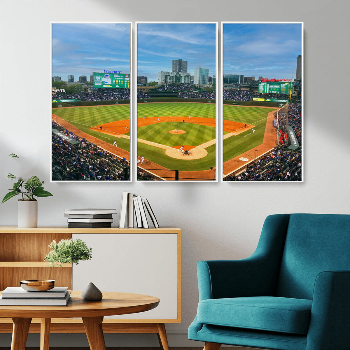 Wrigley Field Chicago Cubs Panoramic Canvas Print –