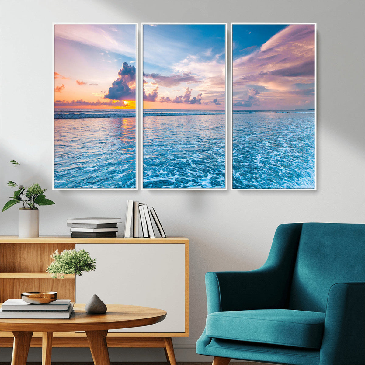 Ocean Sunset Canvas Wall Art Print – Tranquil Seascape