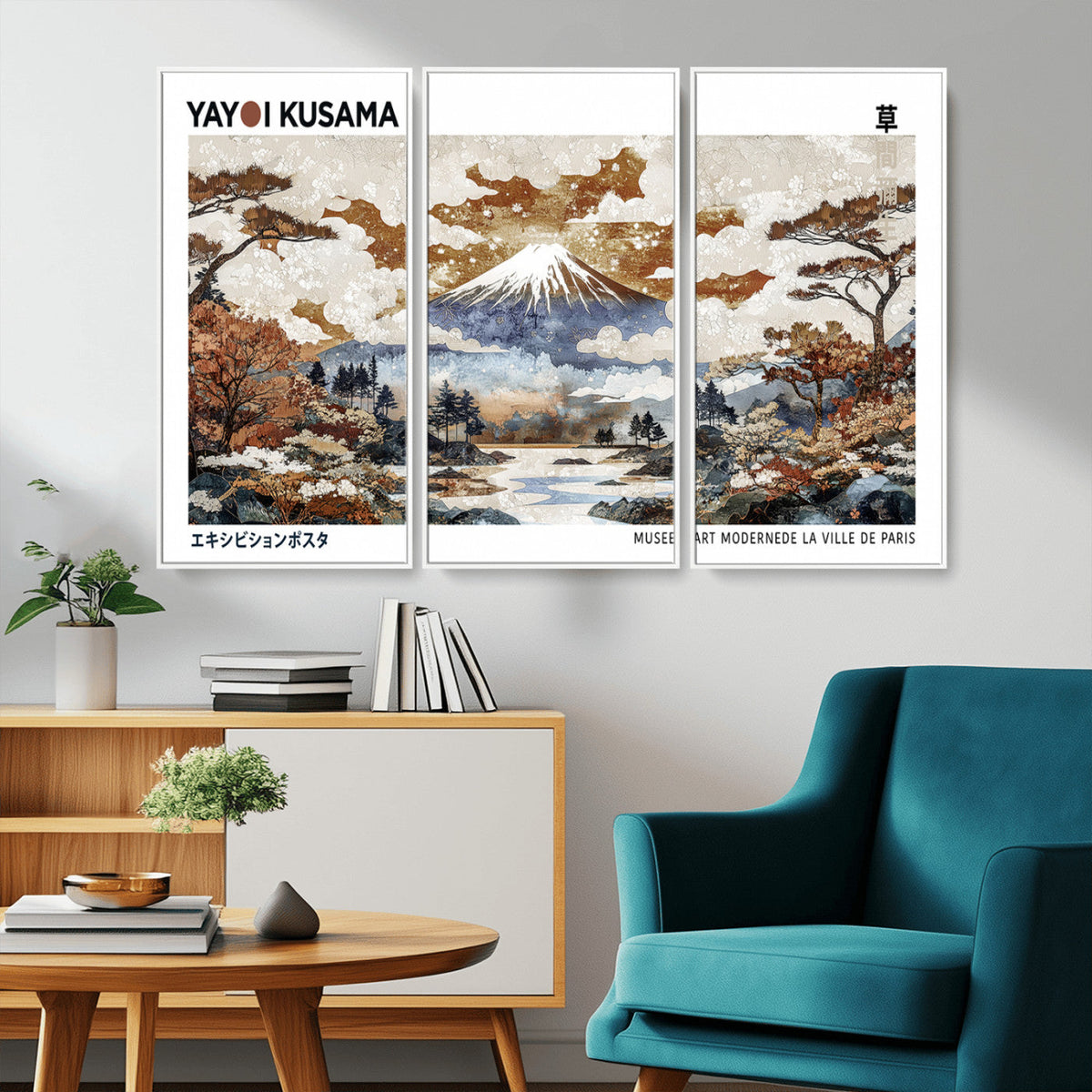 Modern Japanese Wall Art Canvas Print – Framed Abstract