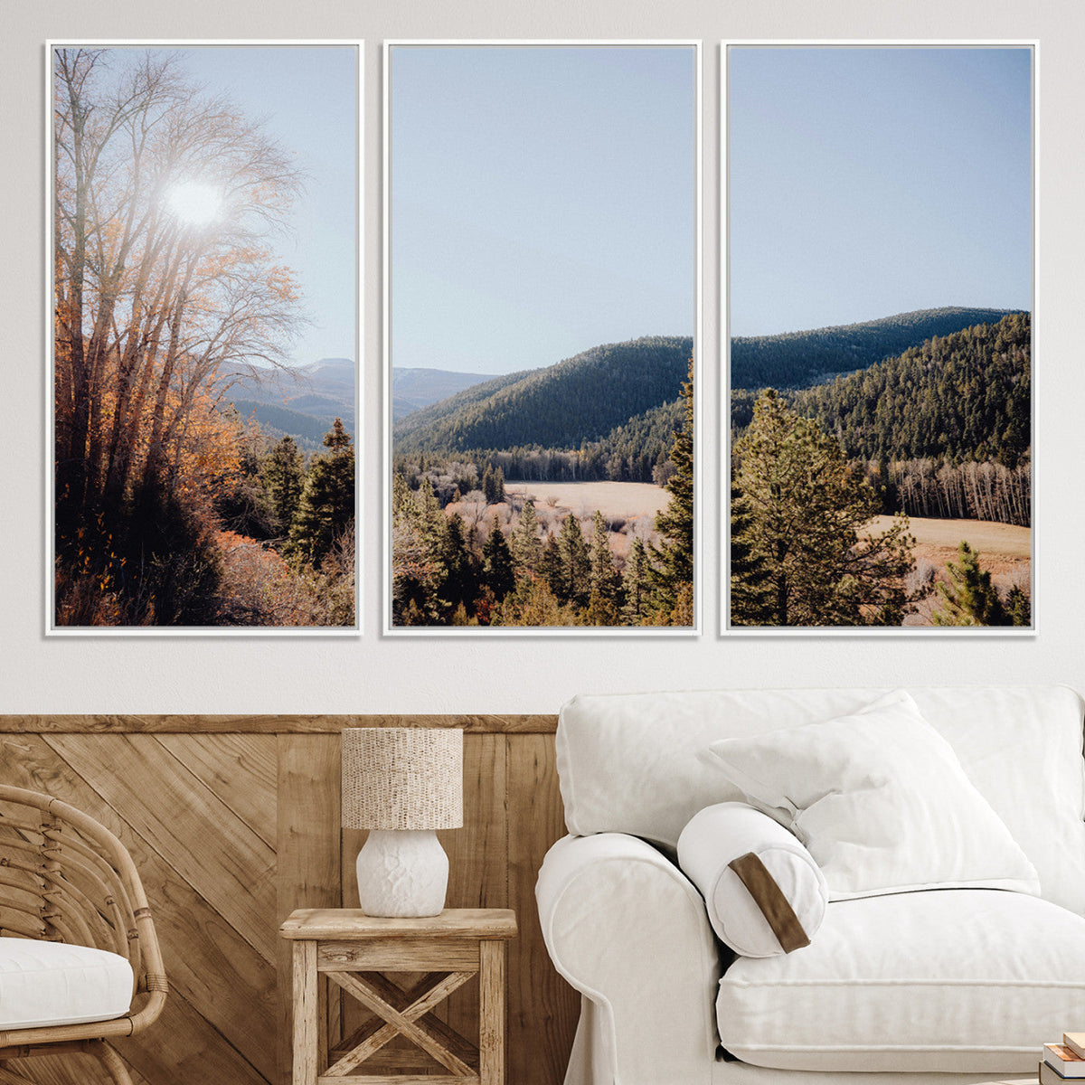Rustic Landscape Wall Art Canvas Print – Serene Valley Scene