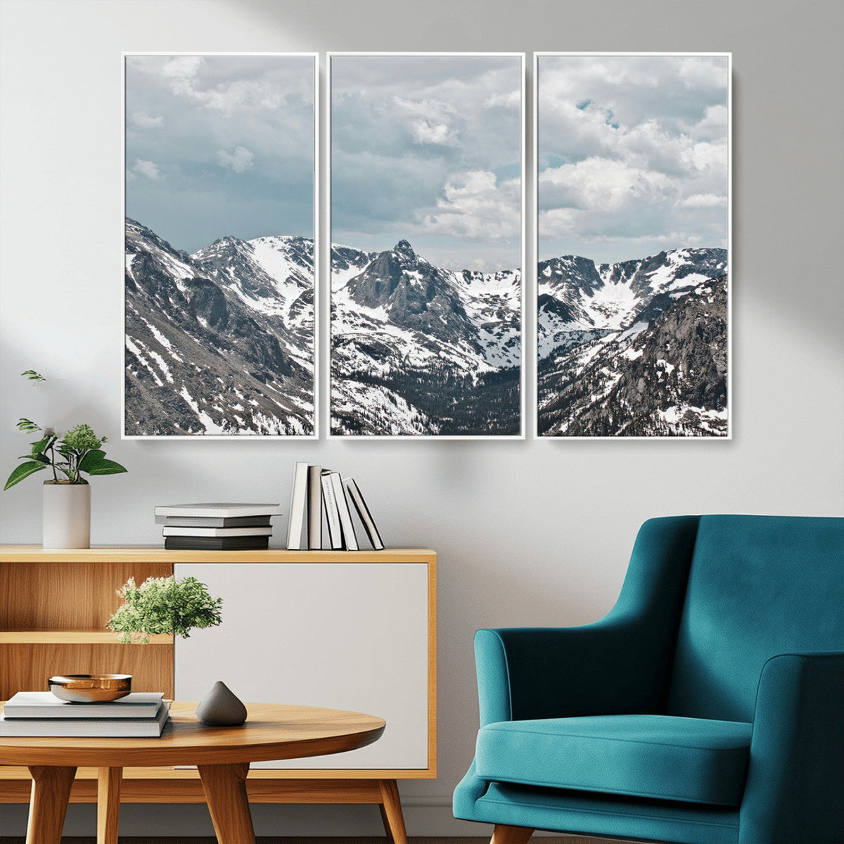 Snowy Peaks Wall Art Canvas Print – Alpine Wilderness