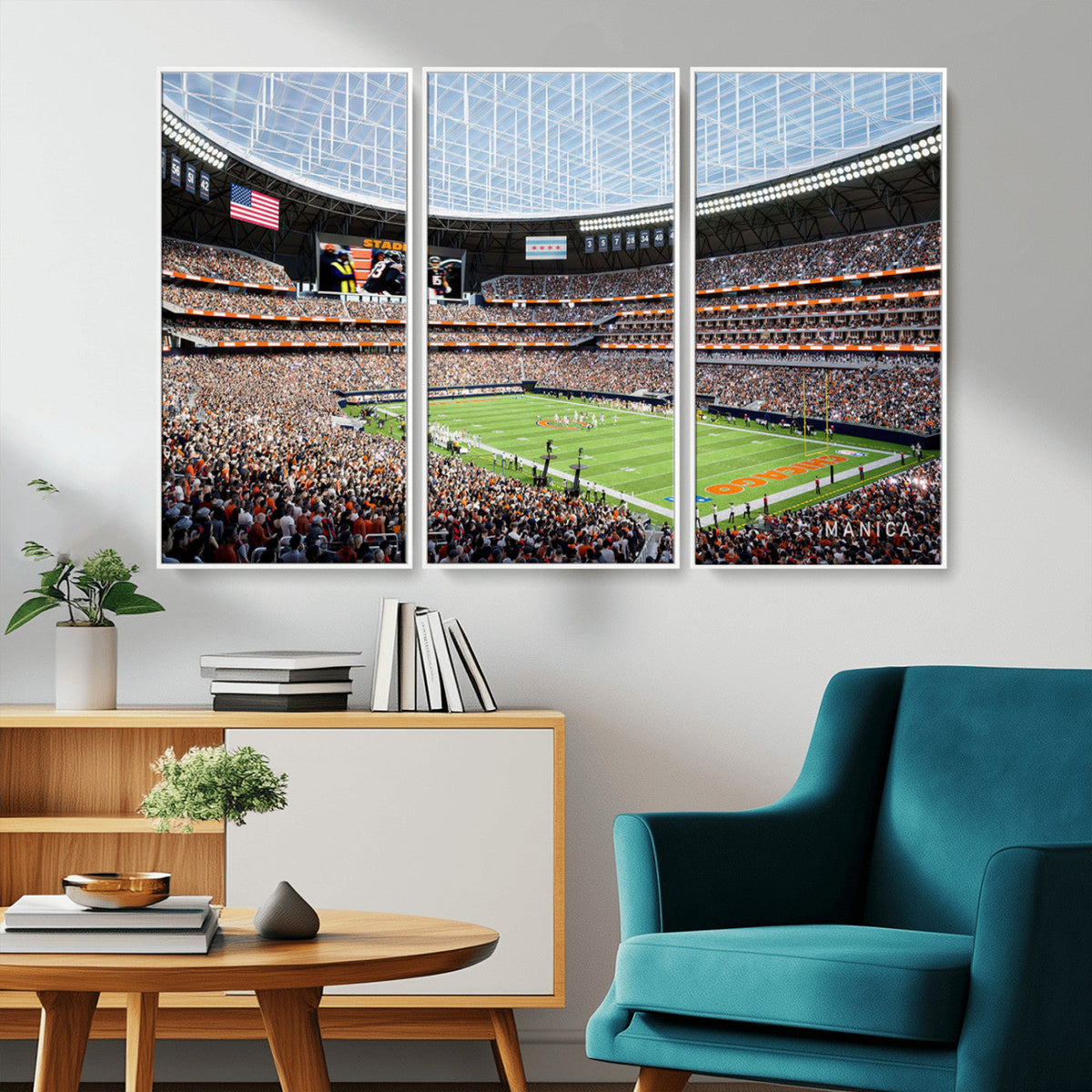 Chicago Bears Soldiers Field Wall Art Canvas Print – Framed