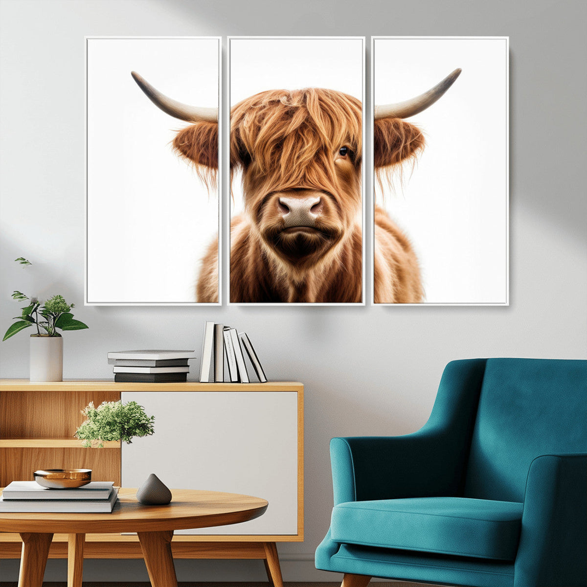 Scottish Highland Cow Canvas Print, Framed Highland Cow