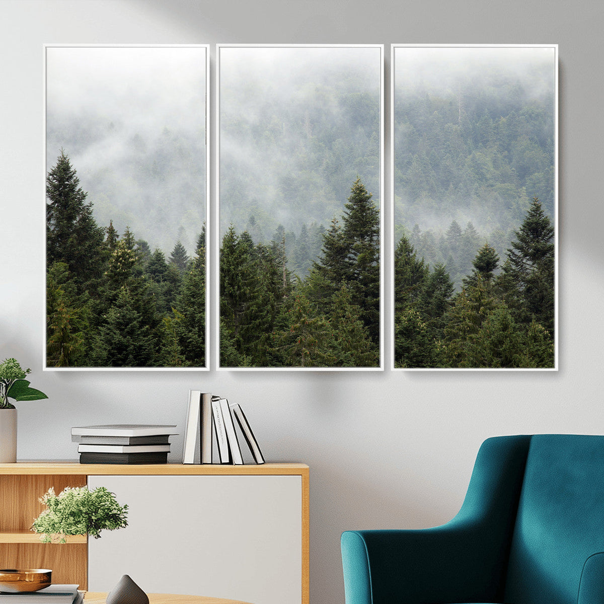 Misty Mountain Forest Wall Art Canvas Print