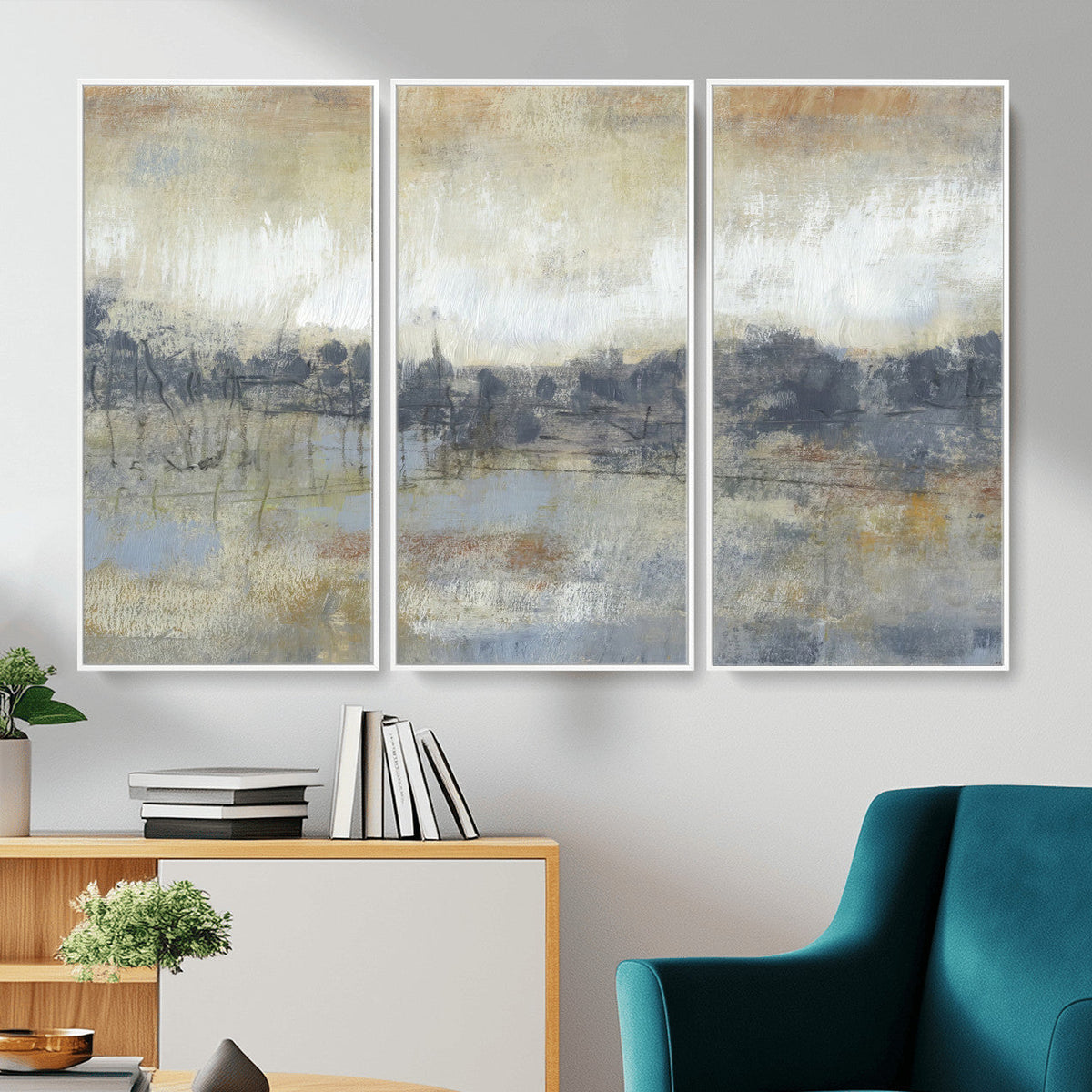 Abstract Neutral Landscape Painting Wall Art