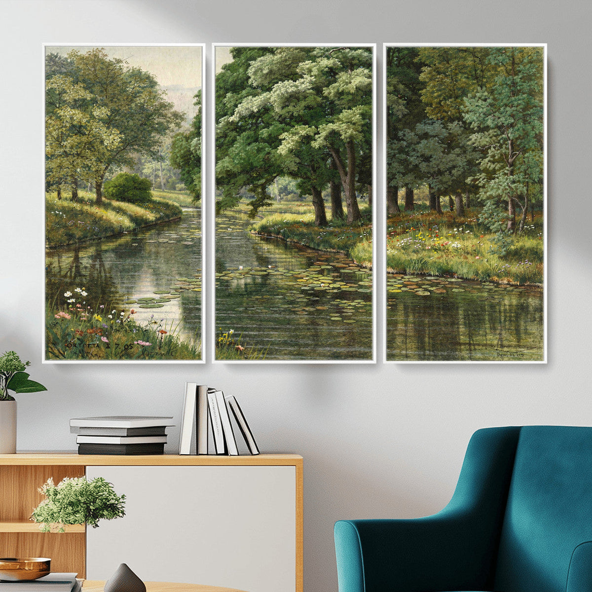 Forest Stream Canvas Wall Art, Peder Monsted A Forest Stream