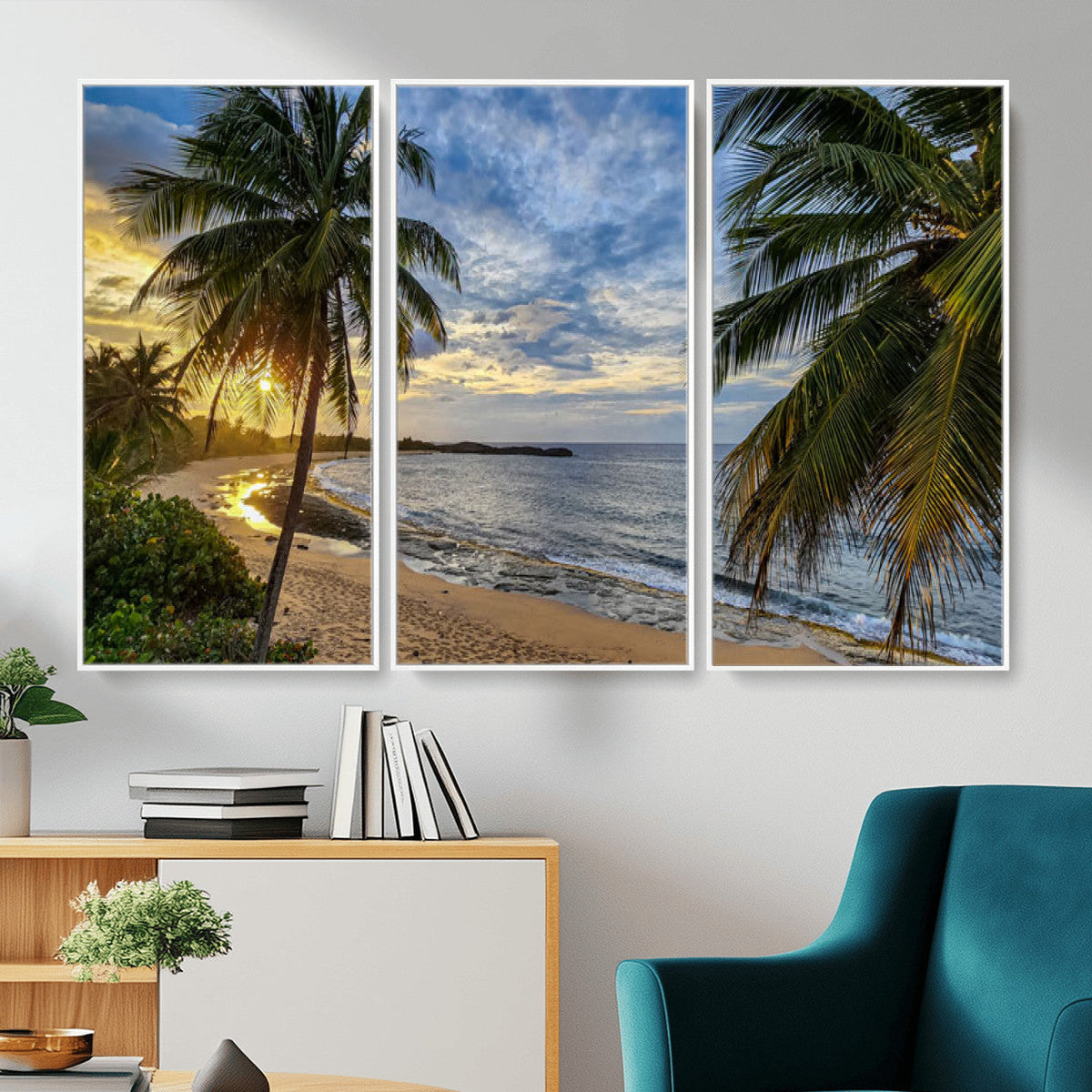 Mar Chiquita Beach Puerto Rico Canvas Wall Art, Manati Caribbean Coastal Photography Print, Tropical Ocean Sunset Decor