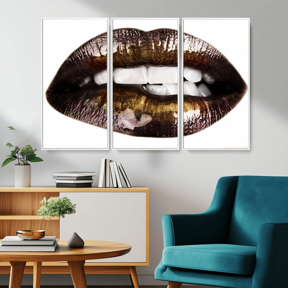 Close Up Lips Wall Art Canvas Print