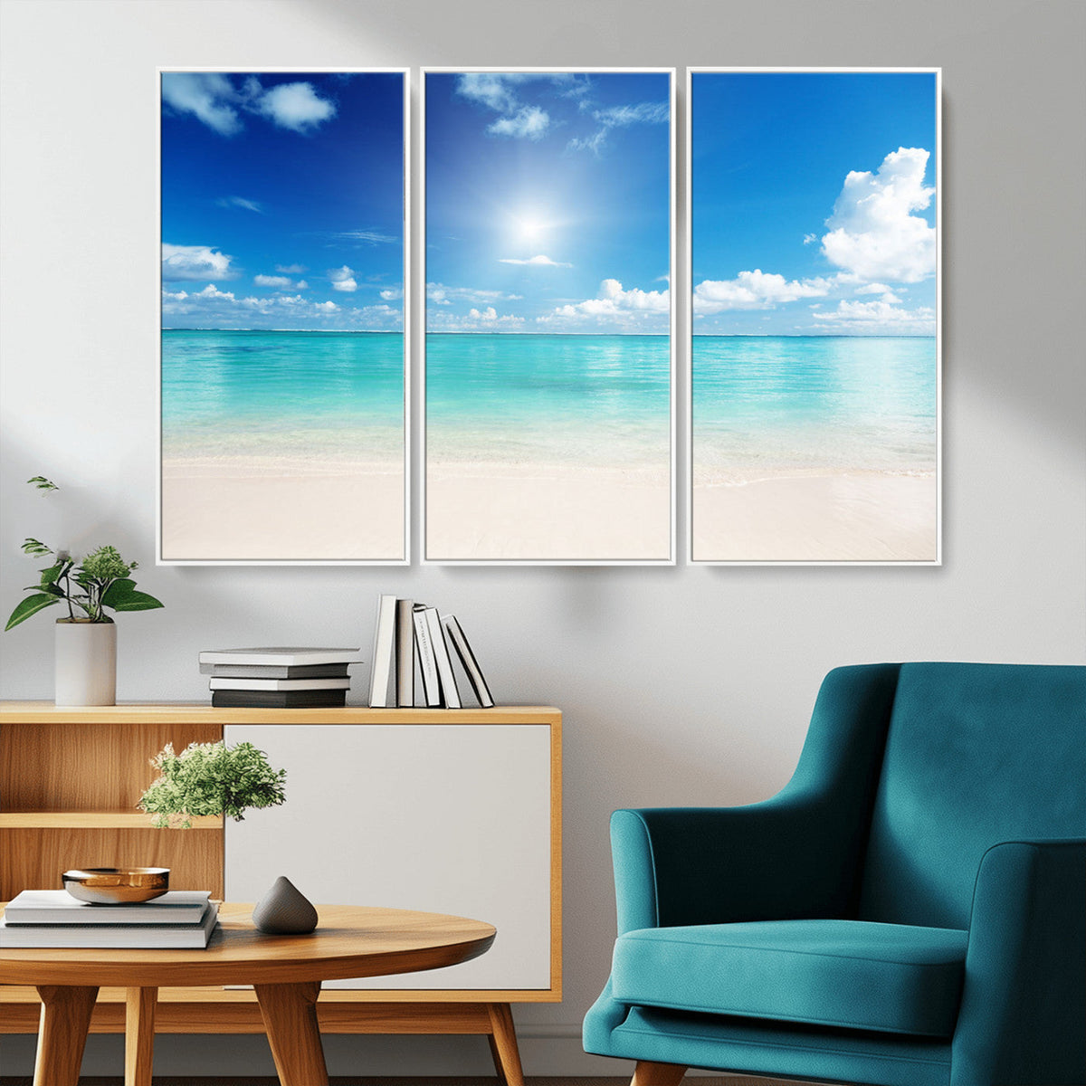 Blue Ocean Wall Art Canvas Print - Tranquil Ocean Paradise