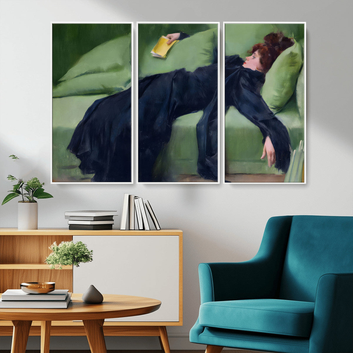 Decadent Girl by Ramon Casas Wall Art Canvas Print, Framed