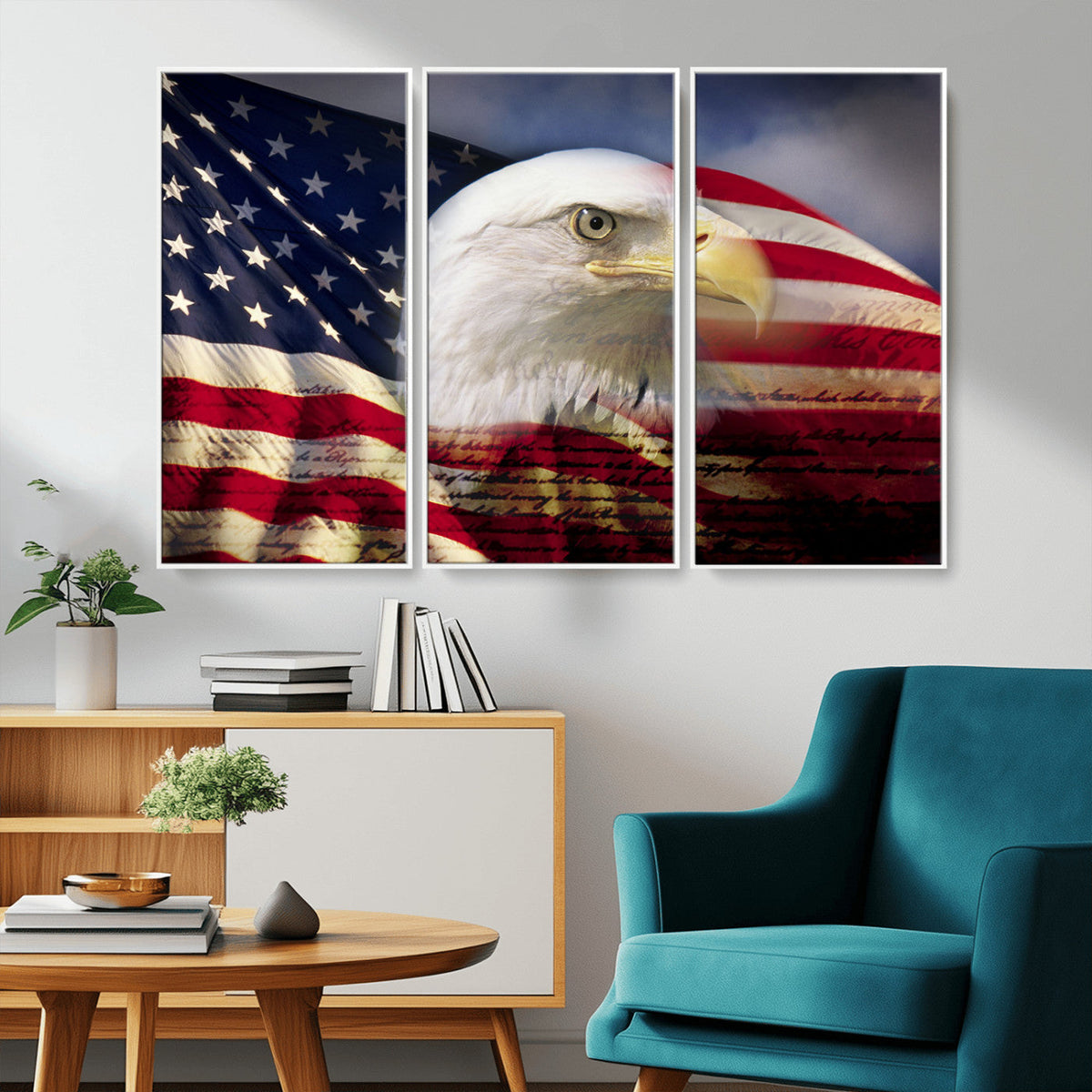 American Flag Eagle Symbol Wall Art, American Flag Eagle