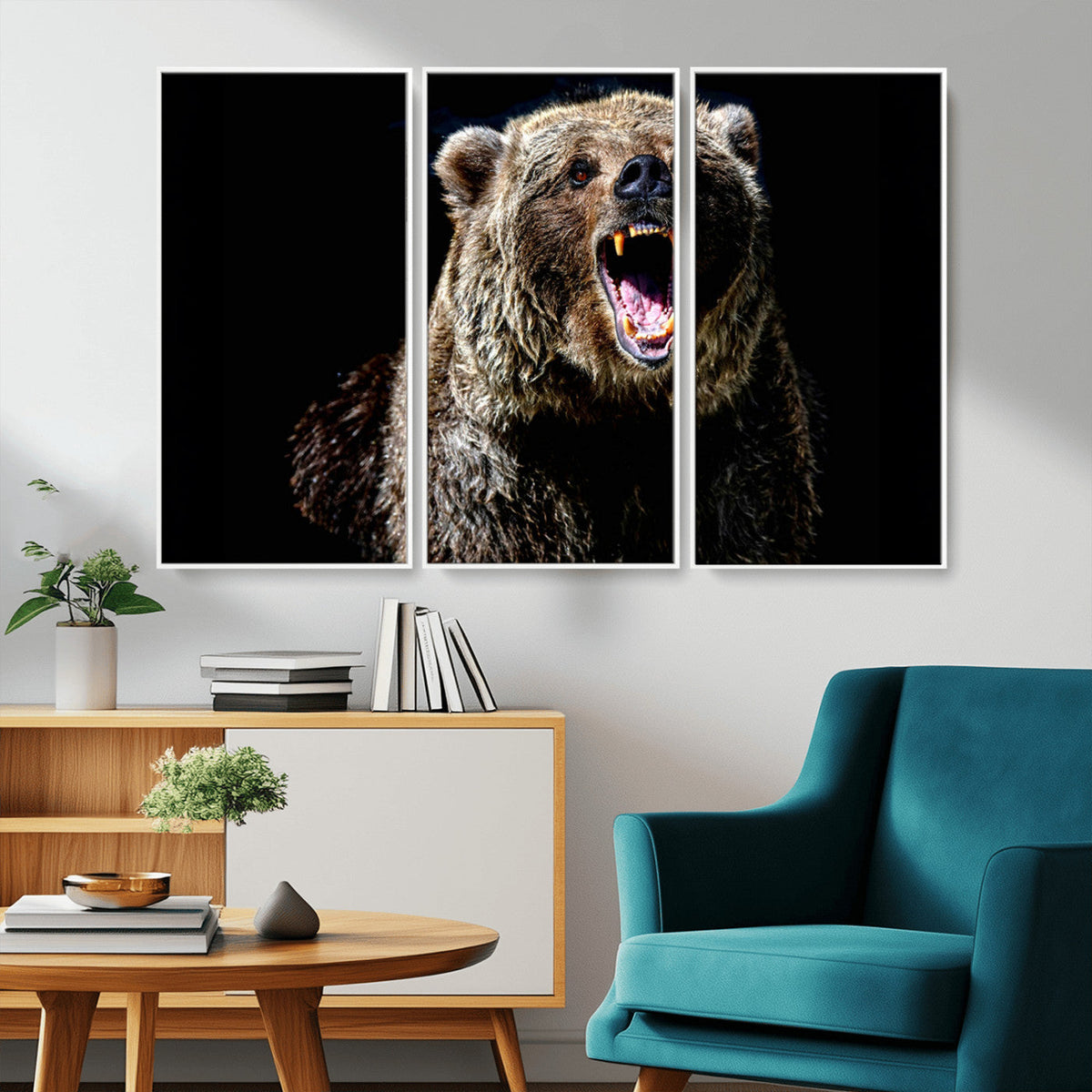 Grizzly Bear Canvas Print | Wildlife Wall Art for Cabin