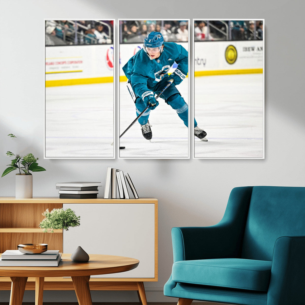 San Jose Sharks Ice Hockey Player Wall Art Canvas Print
