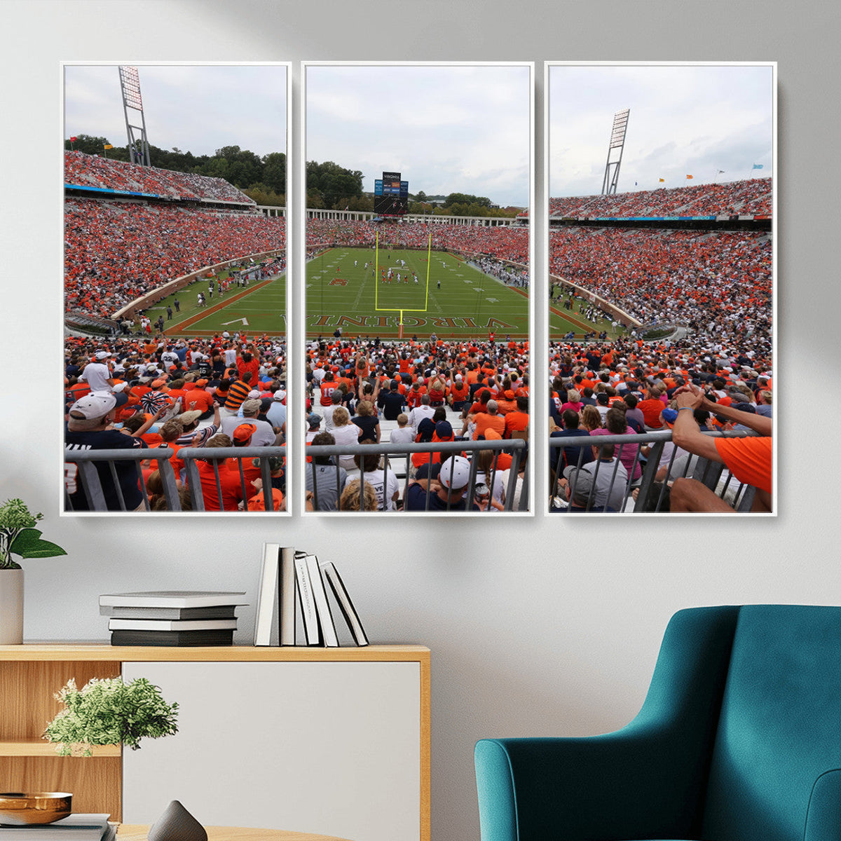 Virginia Cavaliers Football Team Print - Charlottesville Scott Stadium Print Wall Art Canvas