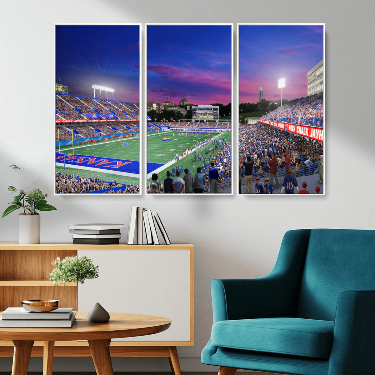 University of Kansas Jayhawks Football Team Print Canvas-