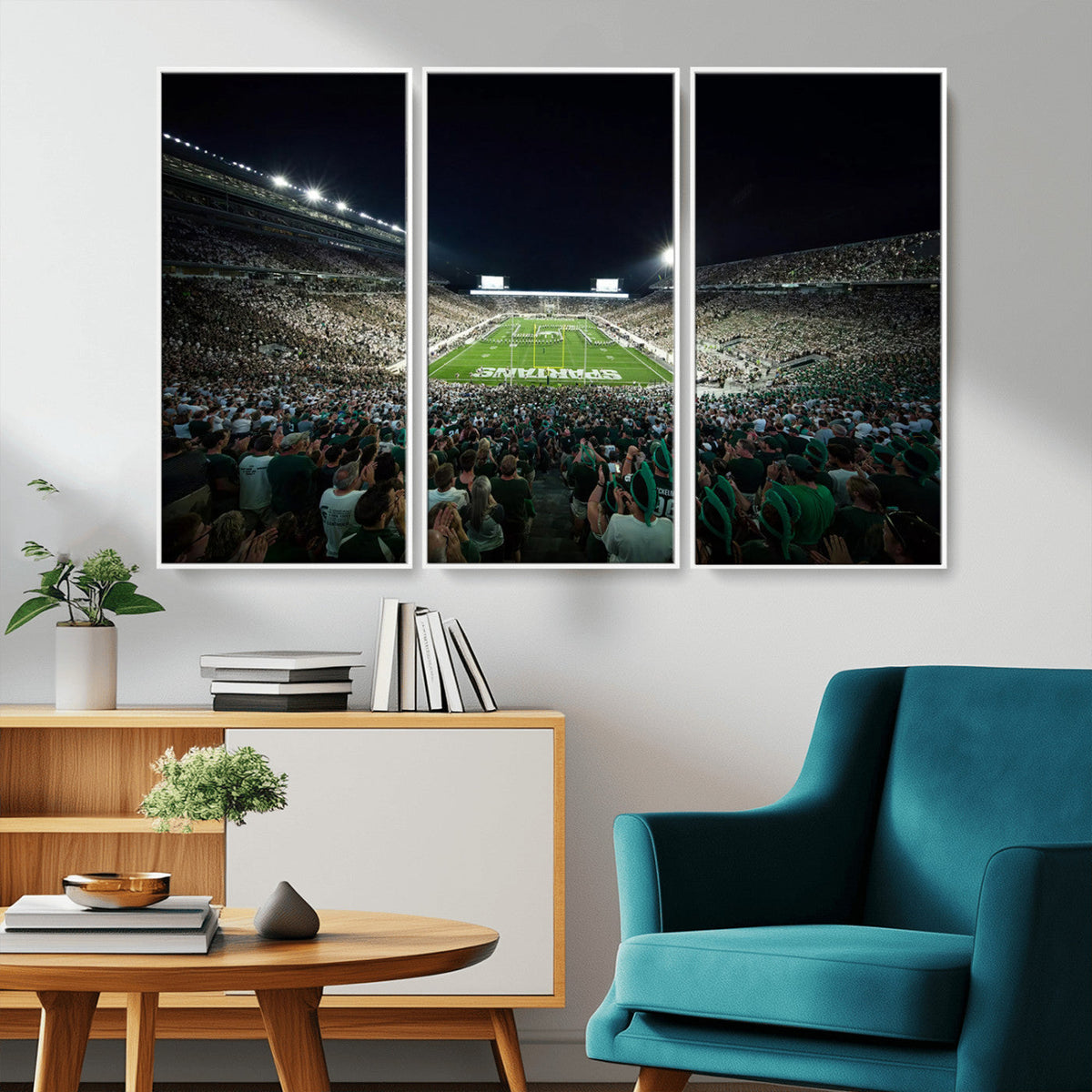 Framed Michigan State Spartans Football Team Print - East