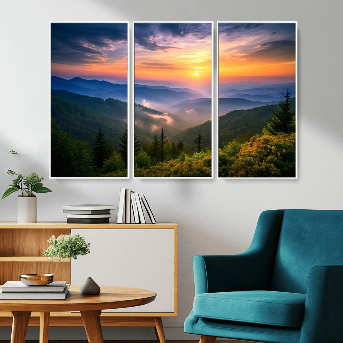 Majestic Mountain Sunrise Print | Landscape Wall Art |