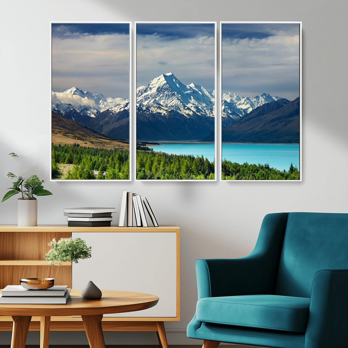 Mount Cook and Lake Pukaki Canvas Wall Art Print – Majestic