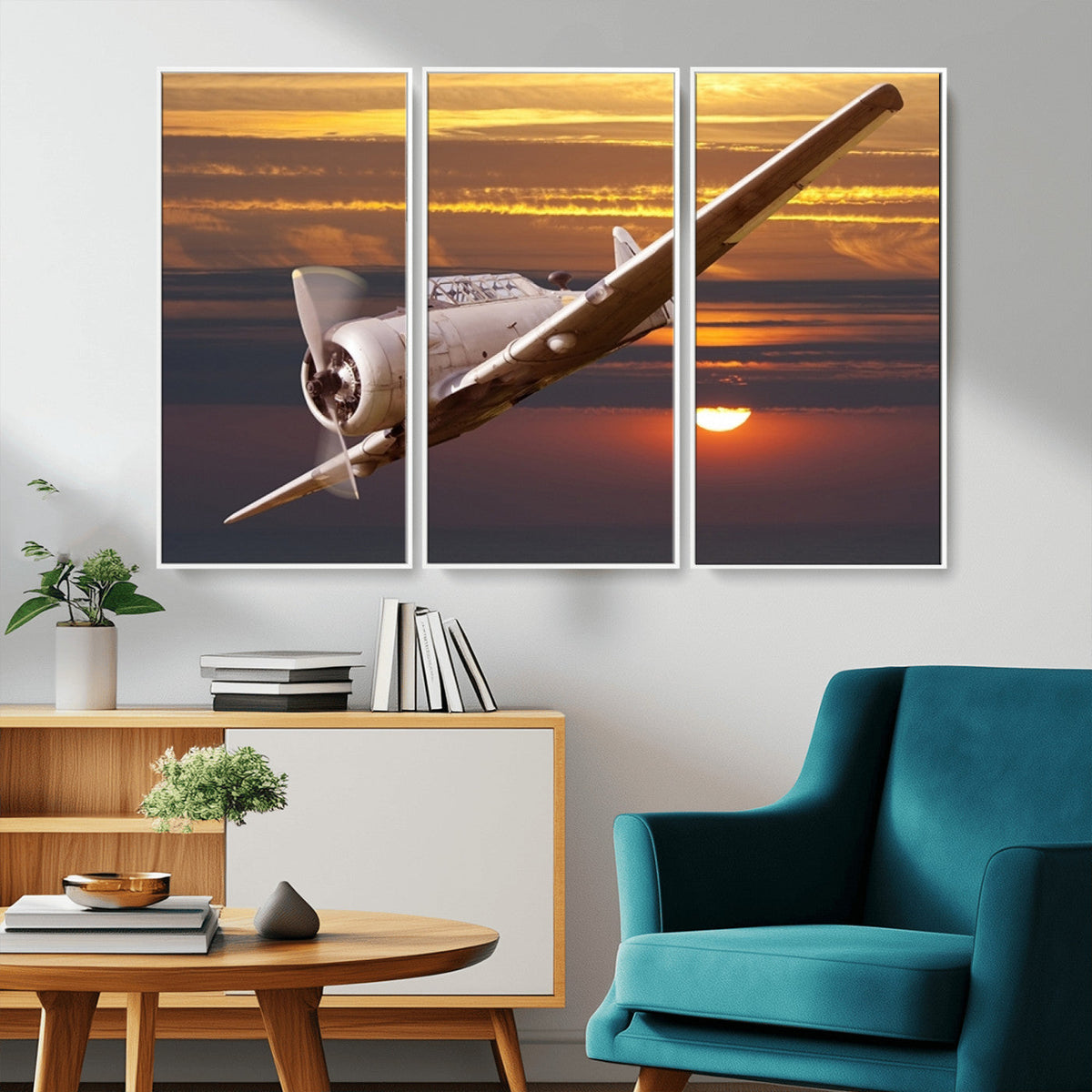 Old War Plane Wall Art Canvas Print