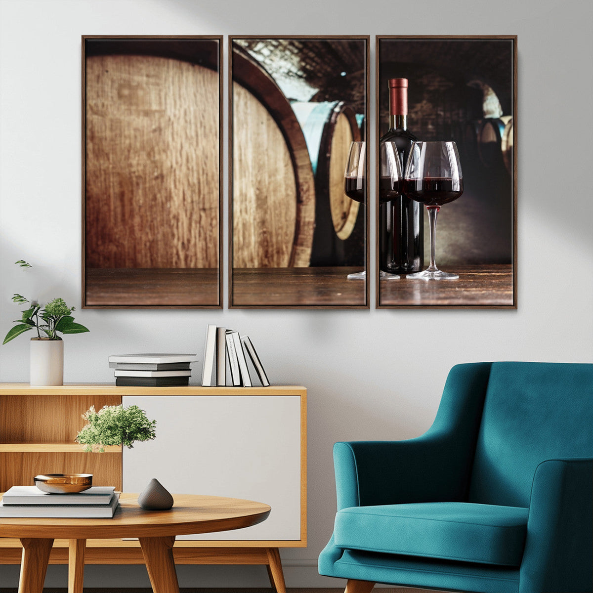 Wine and Barrel Wall Art Canvas Print