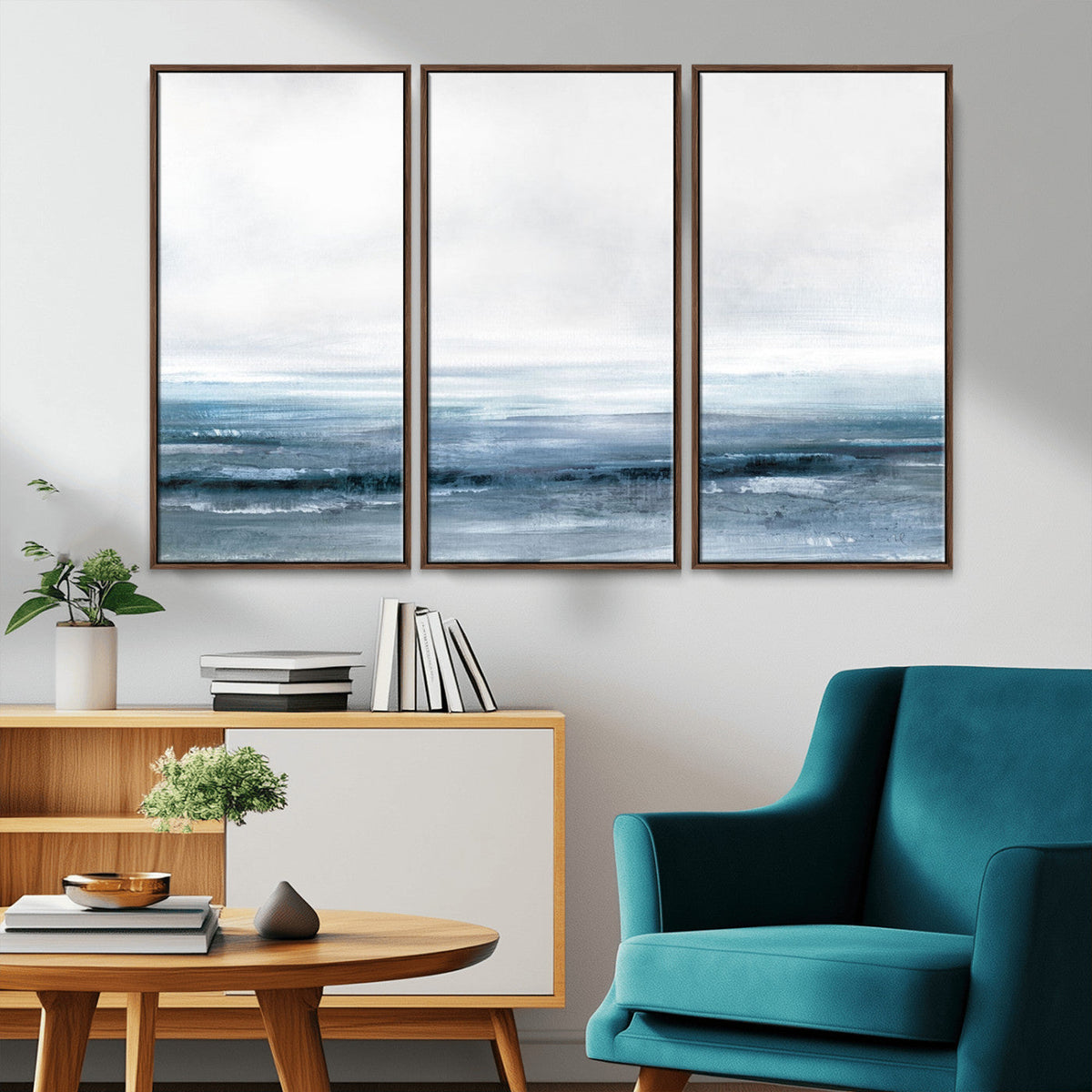 Blue Ocean Abstract Artwork Wall Art Canvas Print