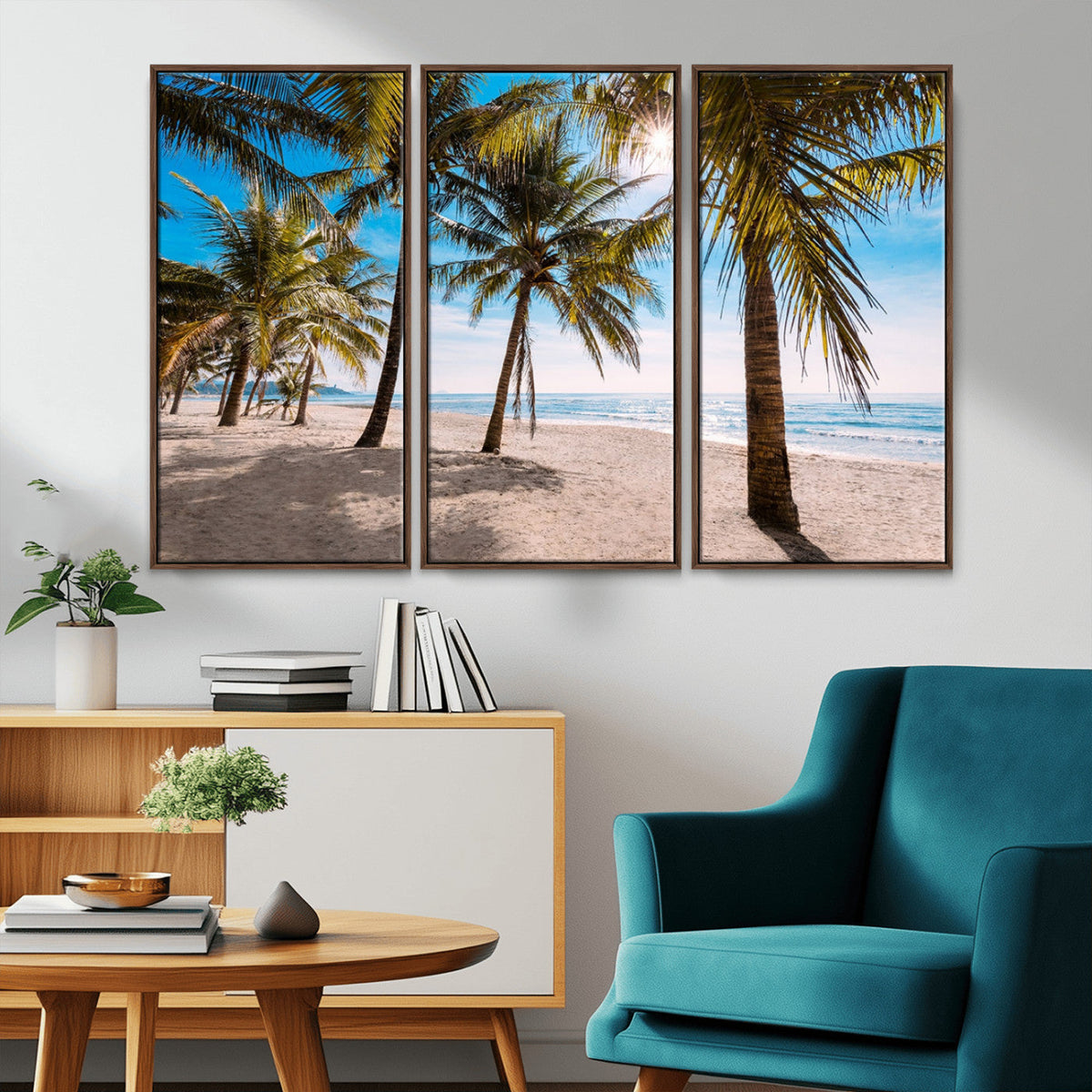 Palm Beach Tropical Island Wall Art Canvas Print