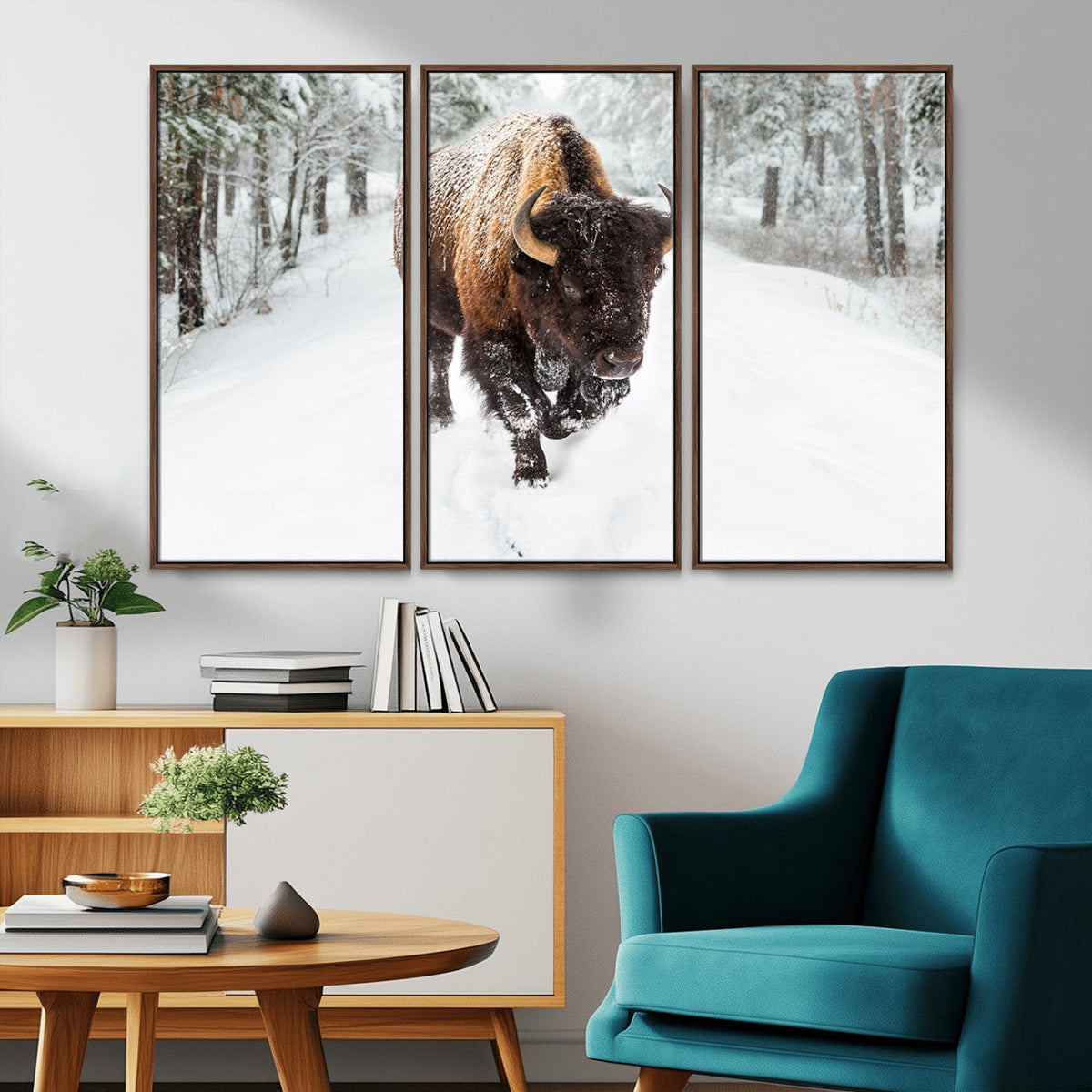Bison Wall Art Canvas Print For Farmhouse, Animal Canvas