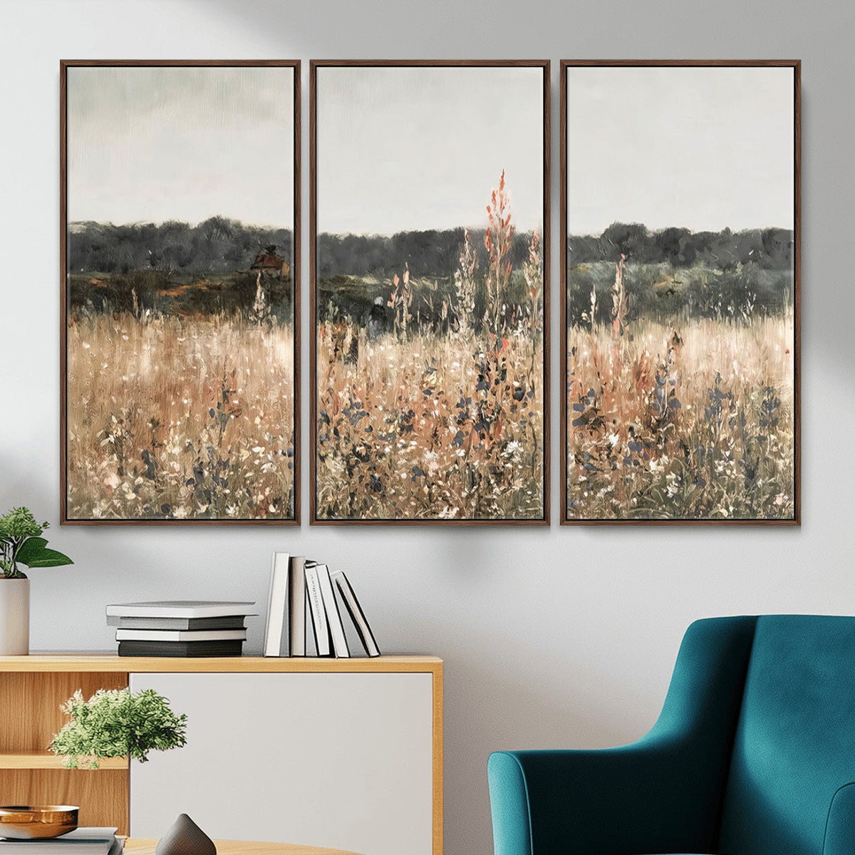 Rustic Field Landscape Wall Art Print, Giclee Canvas Wall
