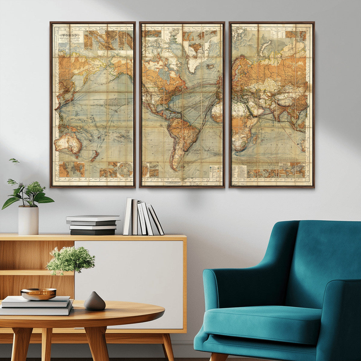 Push Pin World Map Canvas Print – Travel Tracker Wall Art
