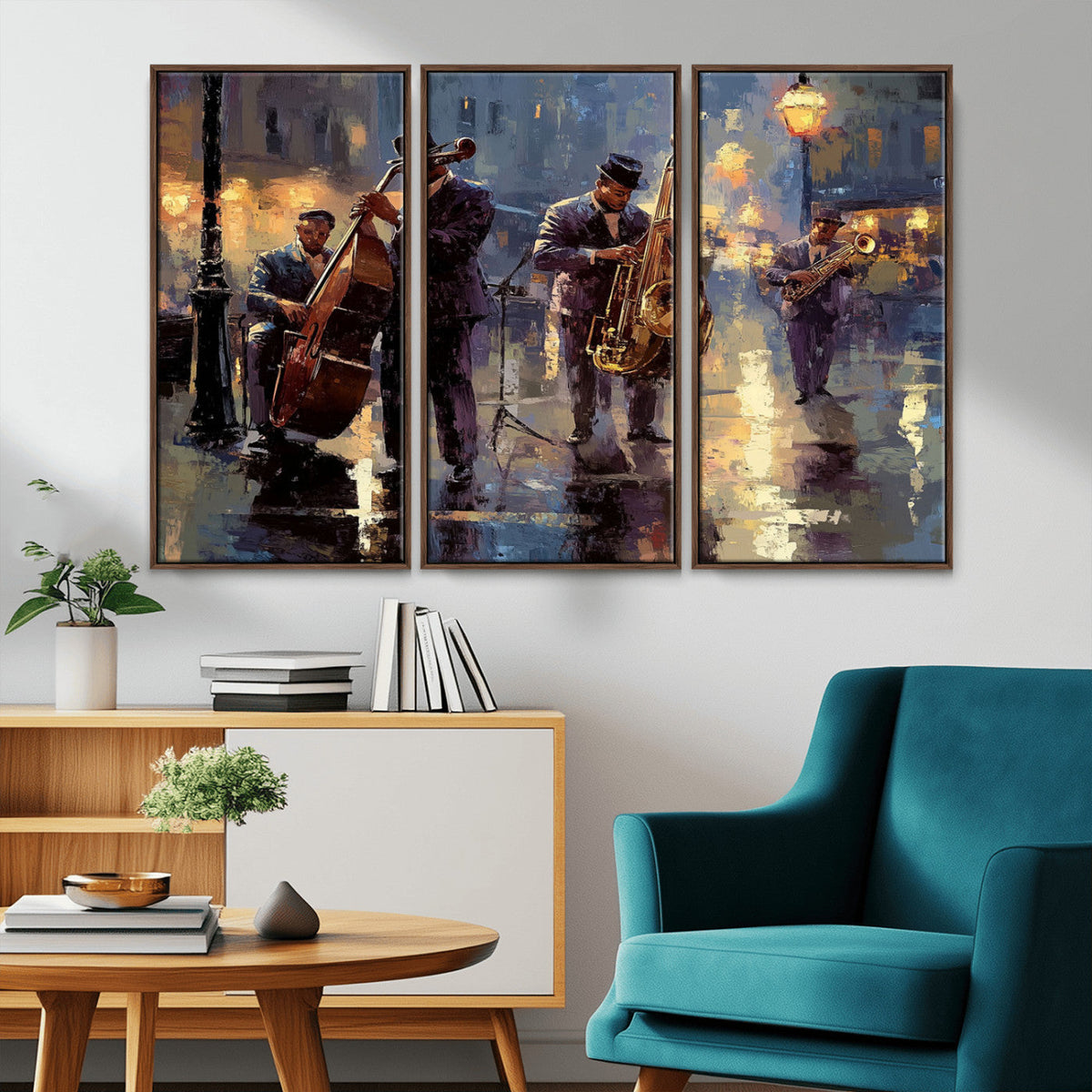 Afro Abstract Jazz Music Wall Art Canvas Print – Colorful