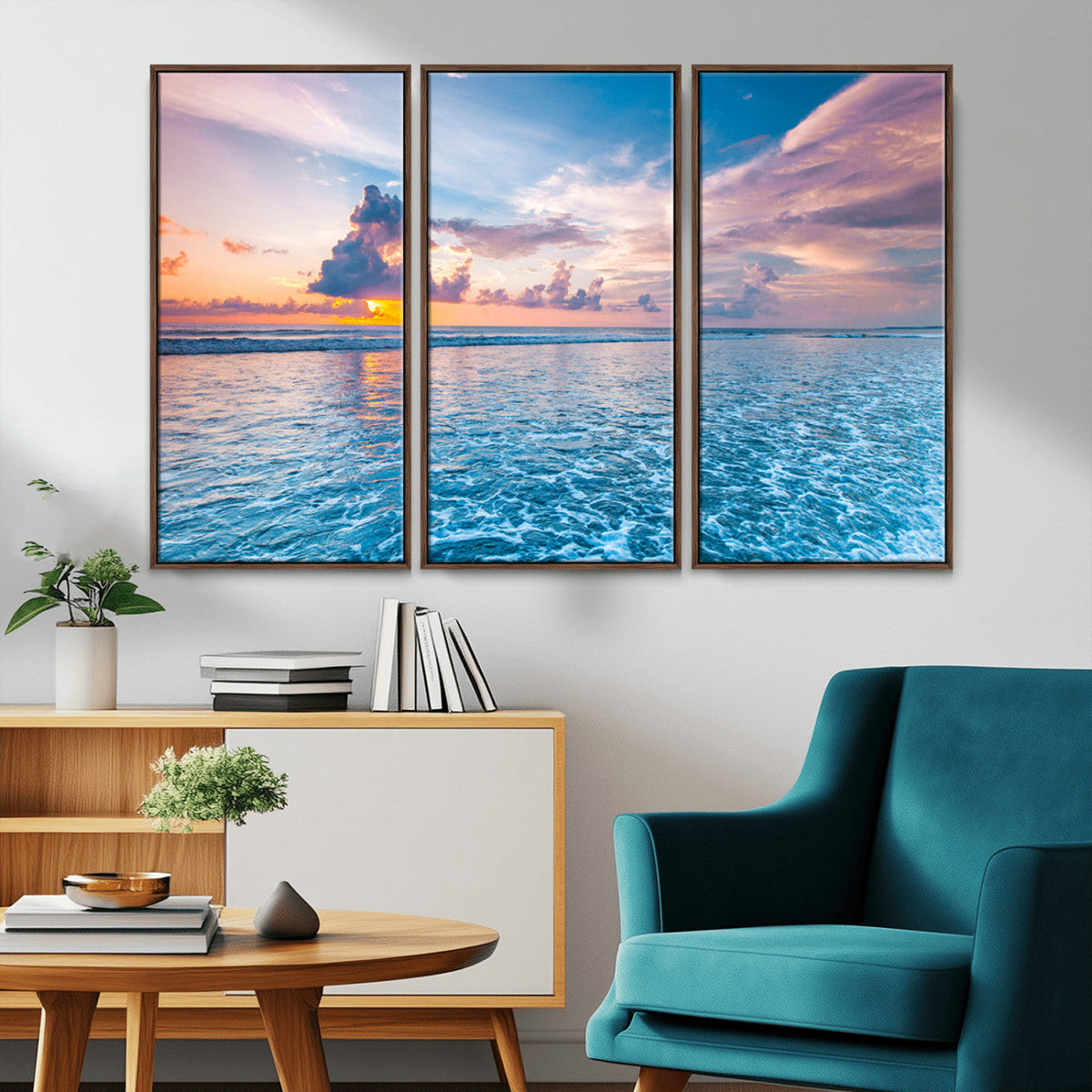 Ocean Sunset Canvas Wall Art Print – Tranquil Seascape
