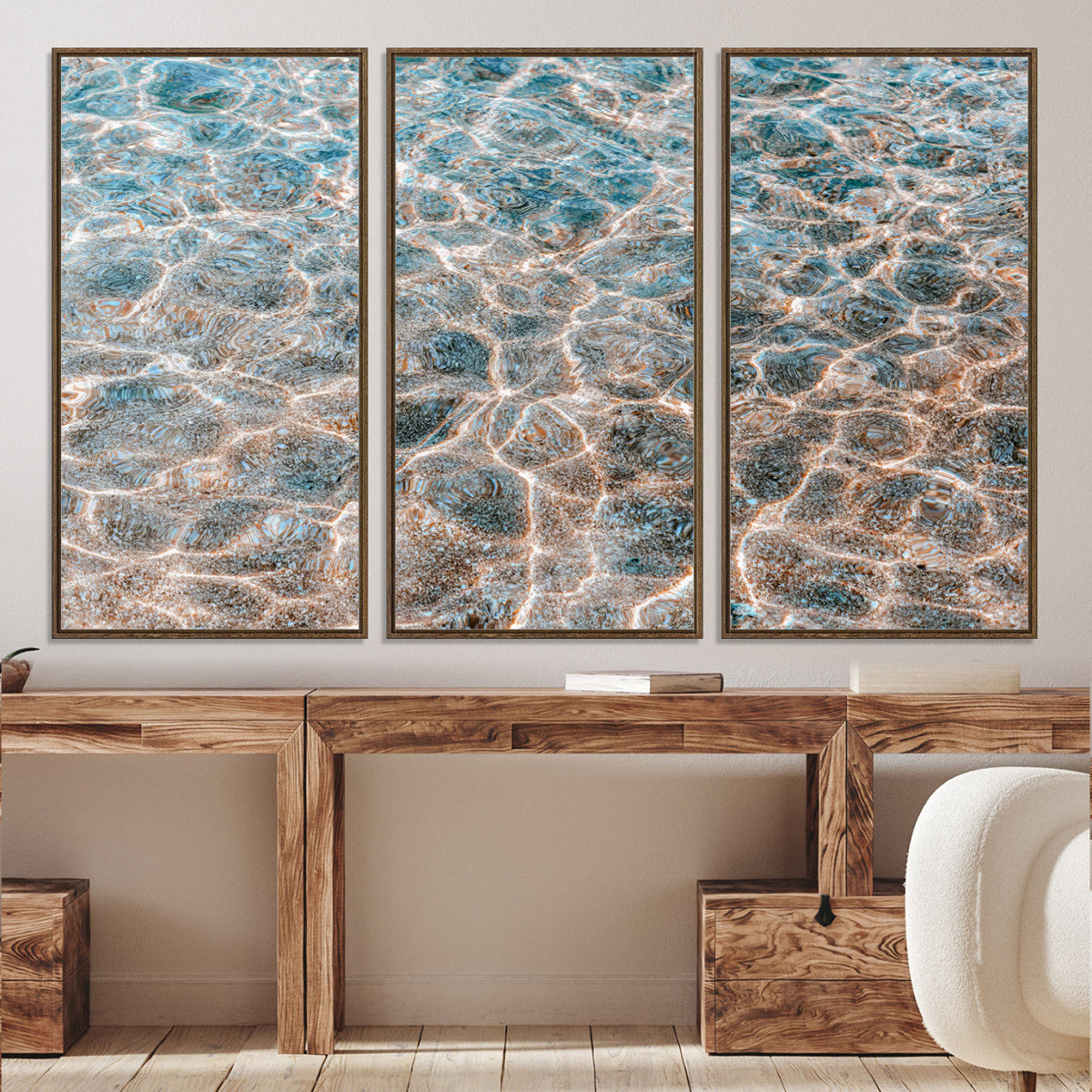 Clear Water Wall Art Canvas Print – Framed Sunlit Ocean