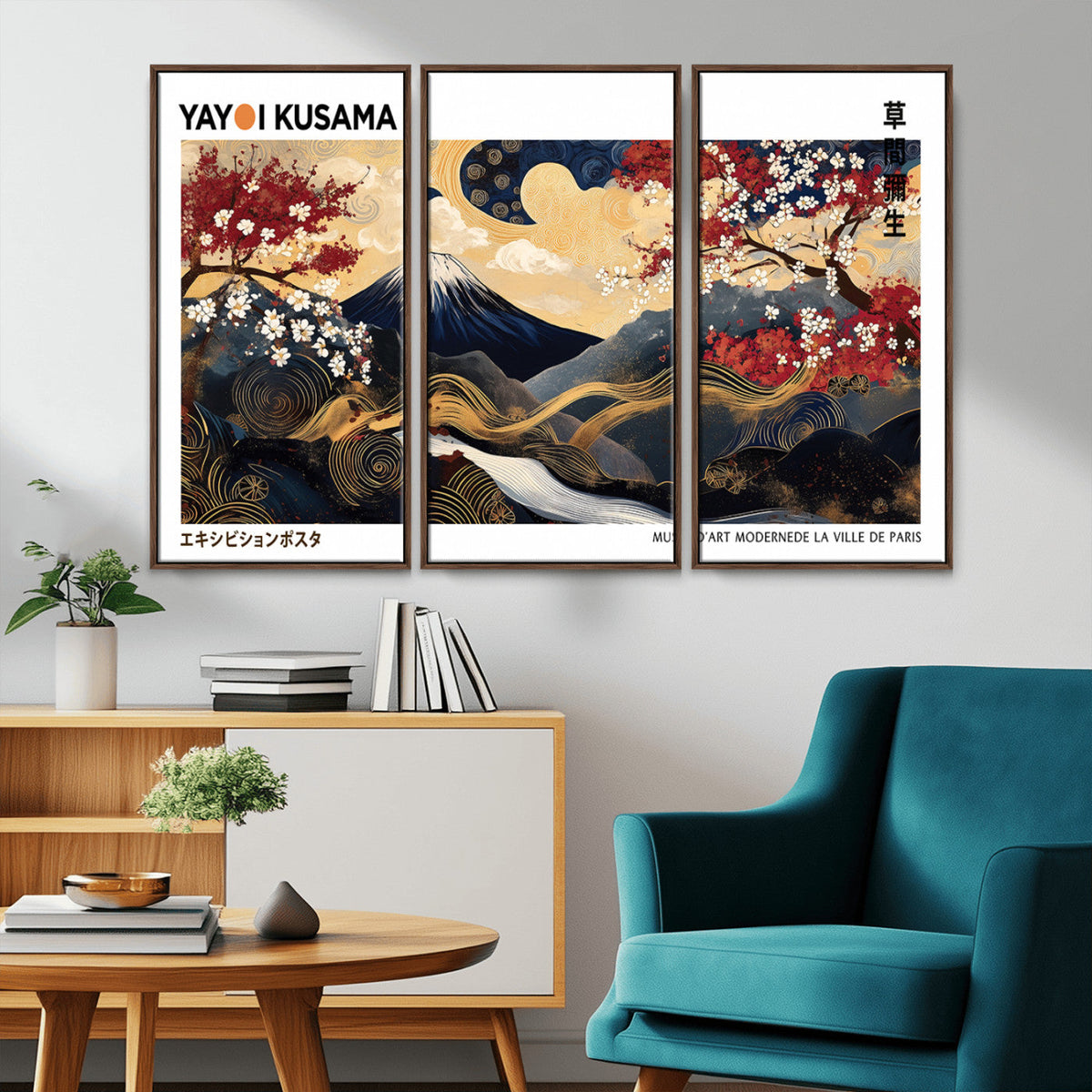 Modern Mount Fuji Wall Art Canvas Print – Framed Abstract