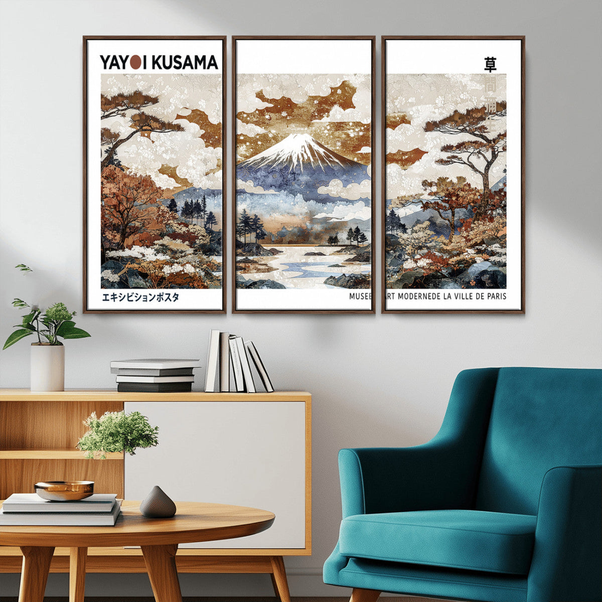 Modern Japanese Wall Art Canvas Print – Framed Abstract