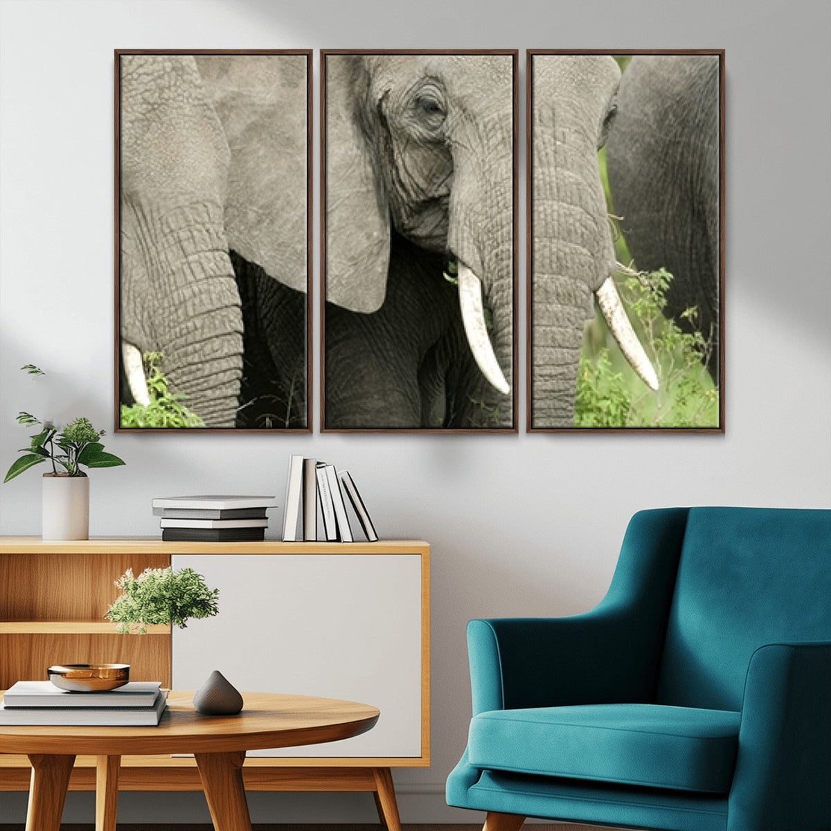 Wild Elephant Wall Art Canvas Print