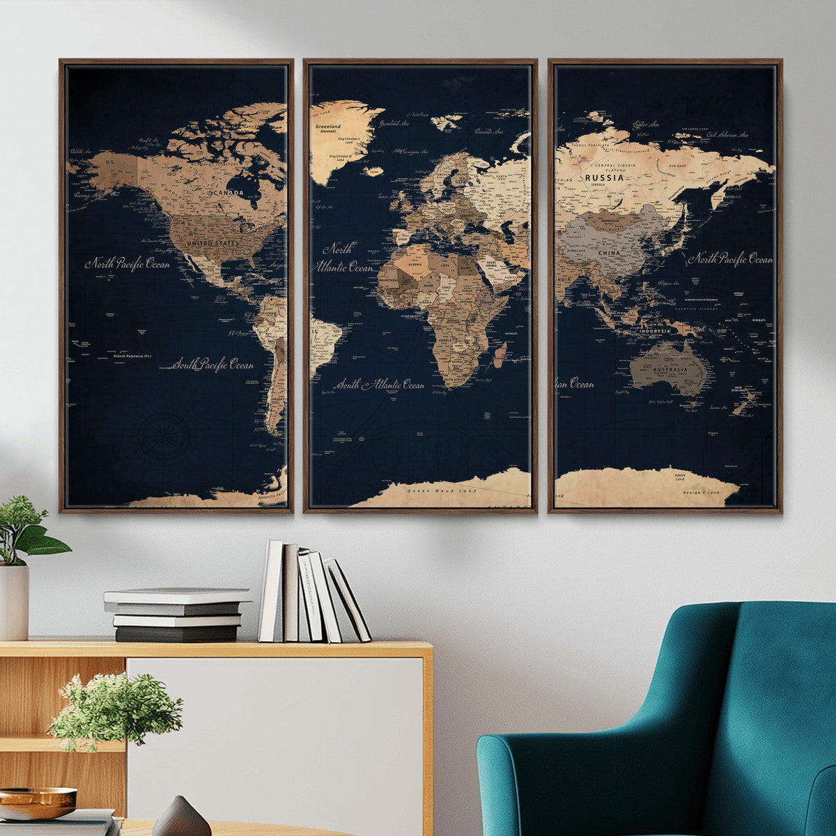 World Map Canvas Print – Detailed Map of the World Wall Art